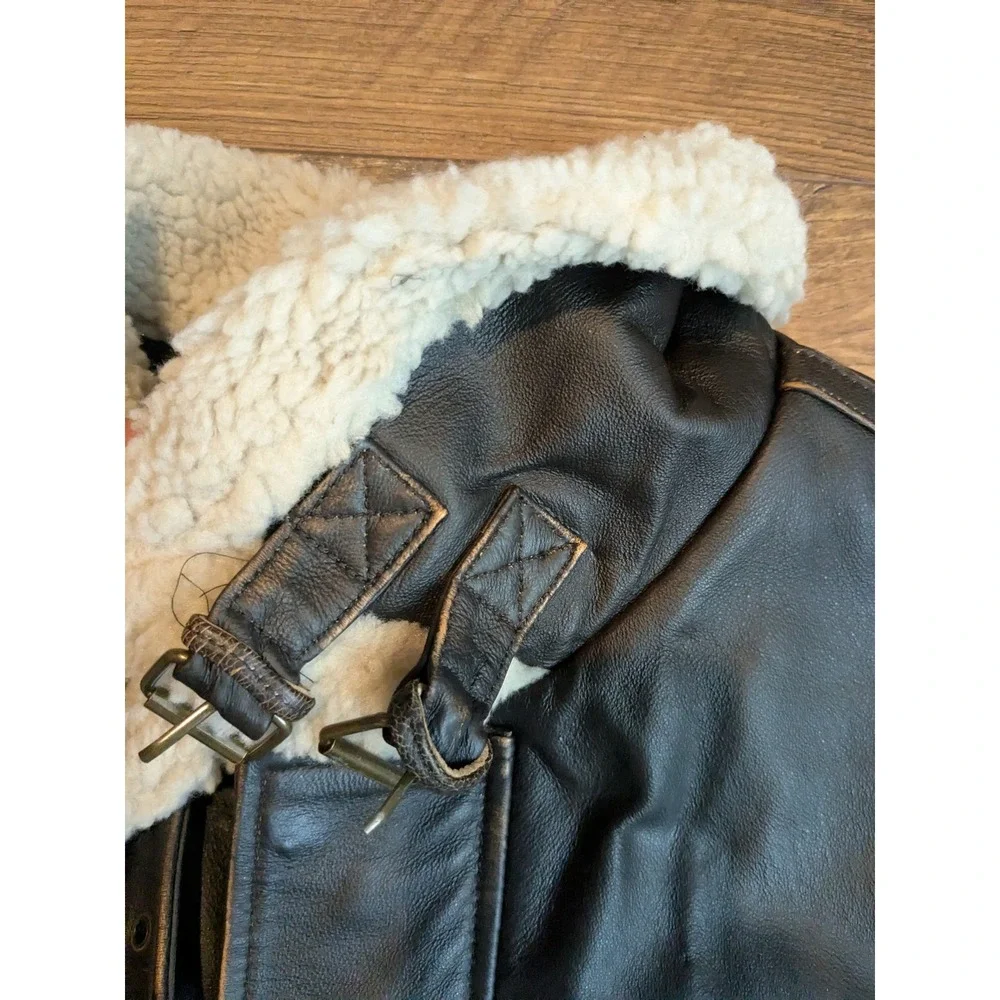 NWT $750 Wilsons Leather‎ Mens Sherpa Lined Leather Jacket Dark Brown Size M